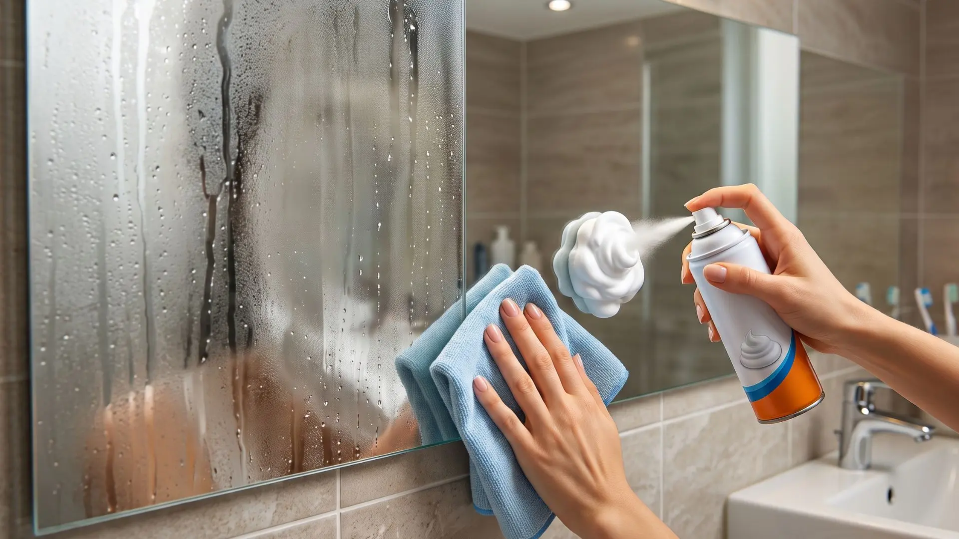 Comment empêcher la buée sur le miroir de la salle de bain avec de la mousse à raser
