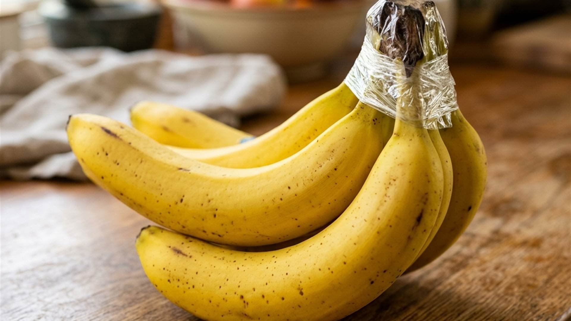 Garder les bananes fraîches avec du saran-wrap