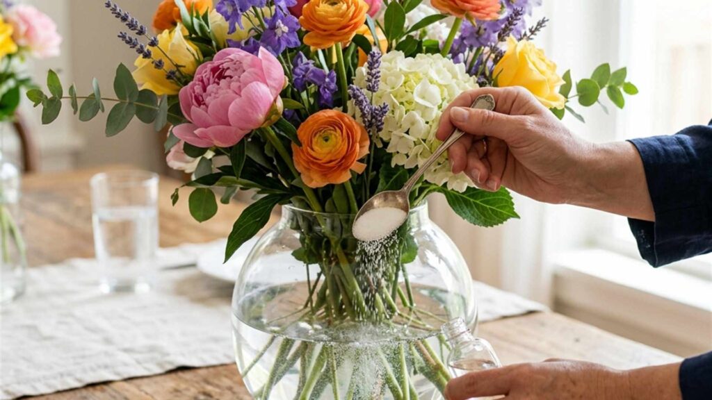 Fleurs coupées : Le secret du sucre et du vinaigre pour un bouquet durable