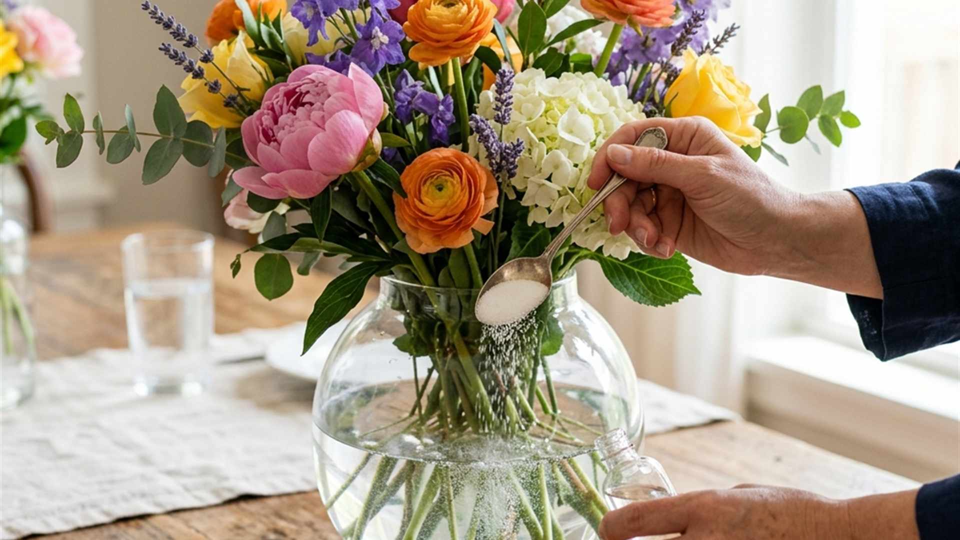 Fleurs coupées : Le secret du sucre et du vinaigre pour un bouquet durable