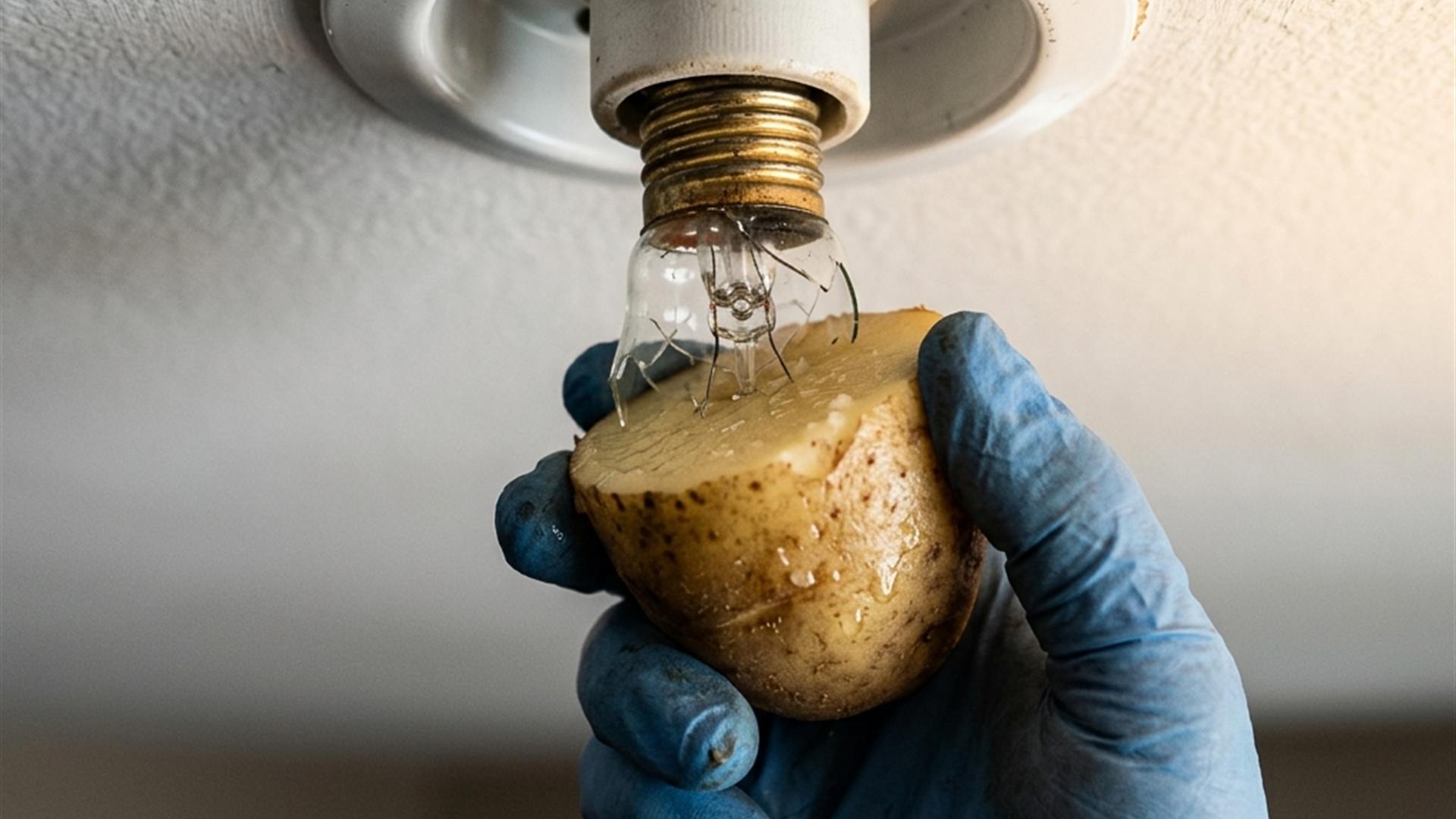 Ampoule cassée brisée : Le truc de la patate pour dévisser sans se couper