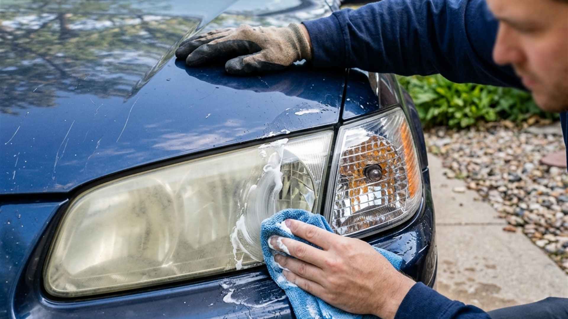 Le truc du dentifrice blanc pour raviver des phares de voiture opaques