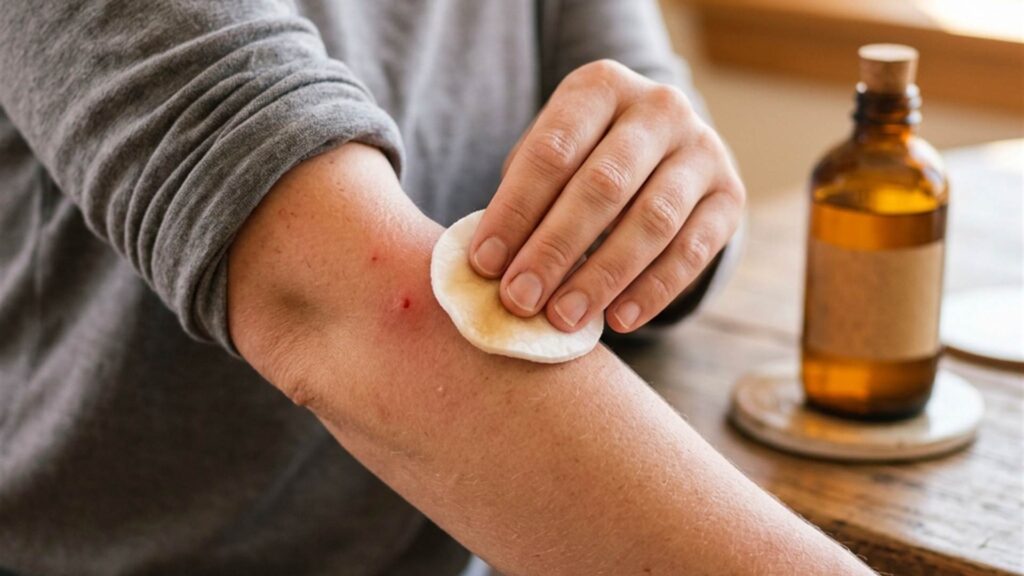 Apaiser une piqûre d’insecte avec du vinaigre de cidre
