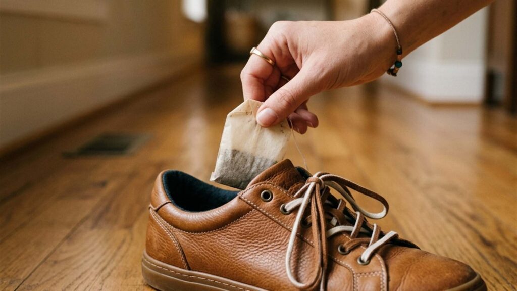 Éliminer les odeurs des chaussures avec un sachet de thé