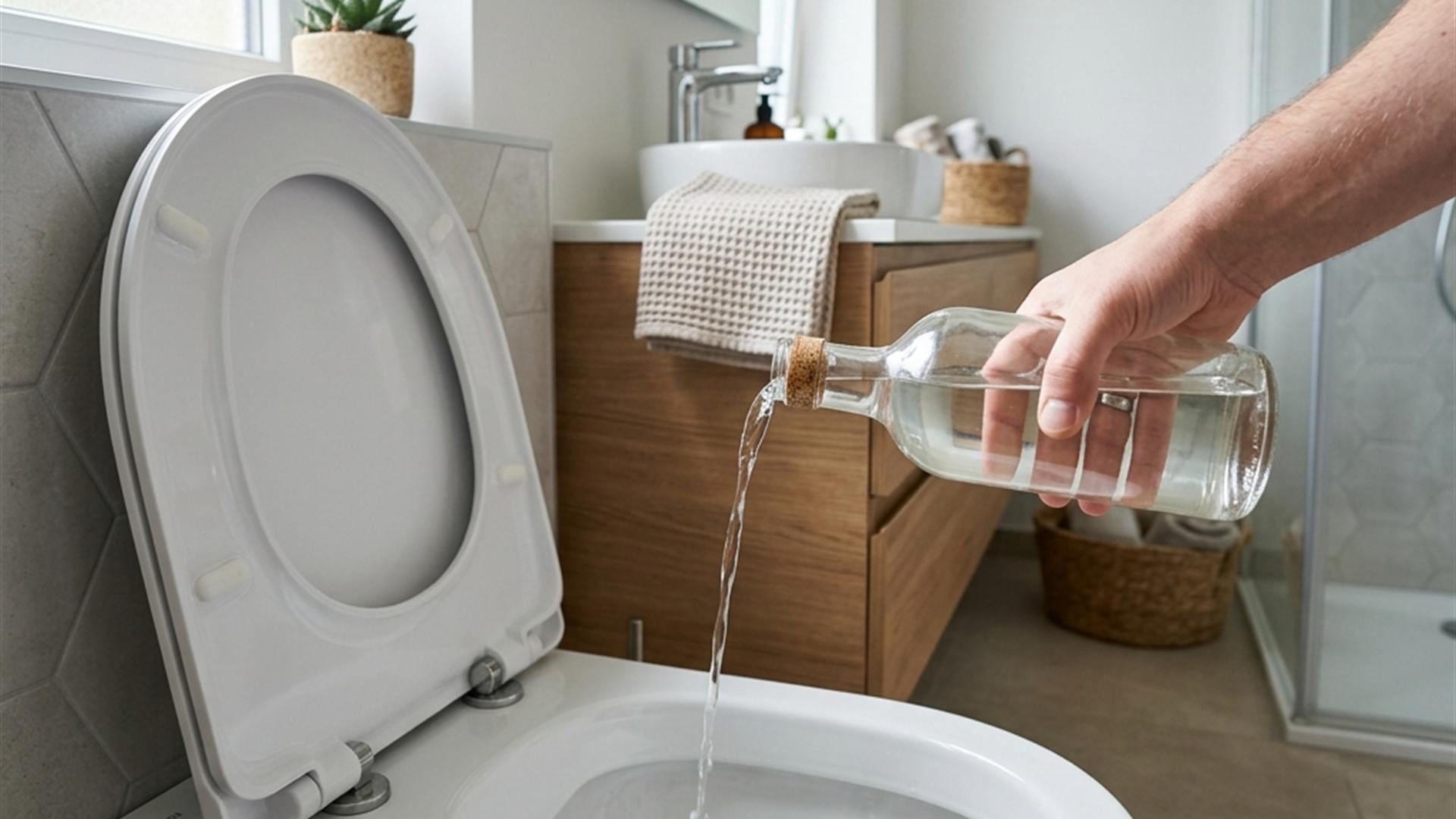 Le truc du vinaigre blanc chaud pour détartrer la cuvette des toilettes