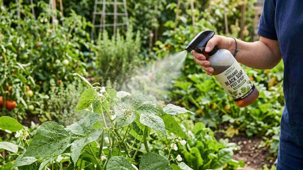 Le spray au savon noir liquide pour éliminer les pucerons sur les plantes